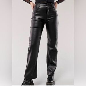 Hollister Ultra High Rise Dad Fit Faux Leather pants. New with tag. Size 16 long